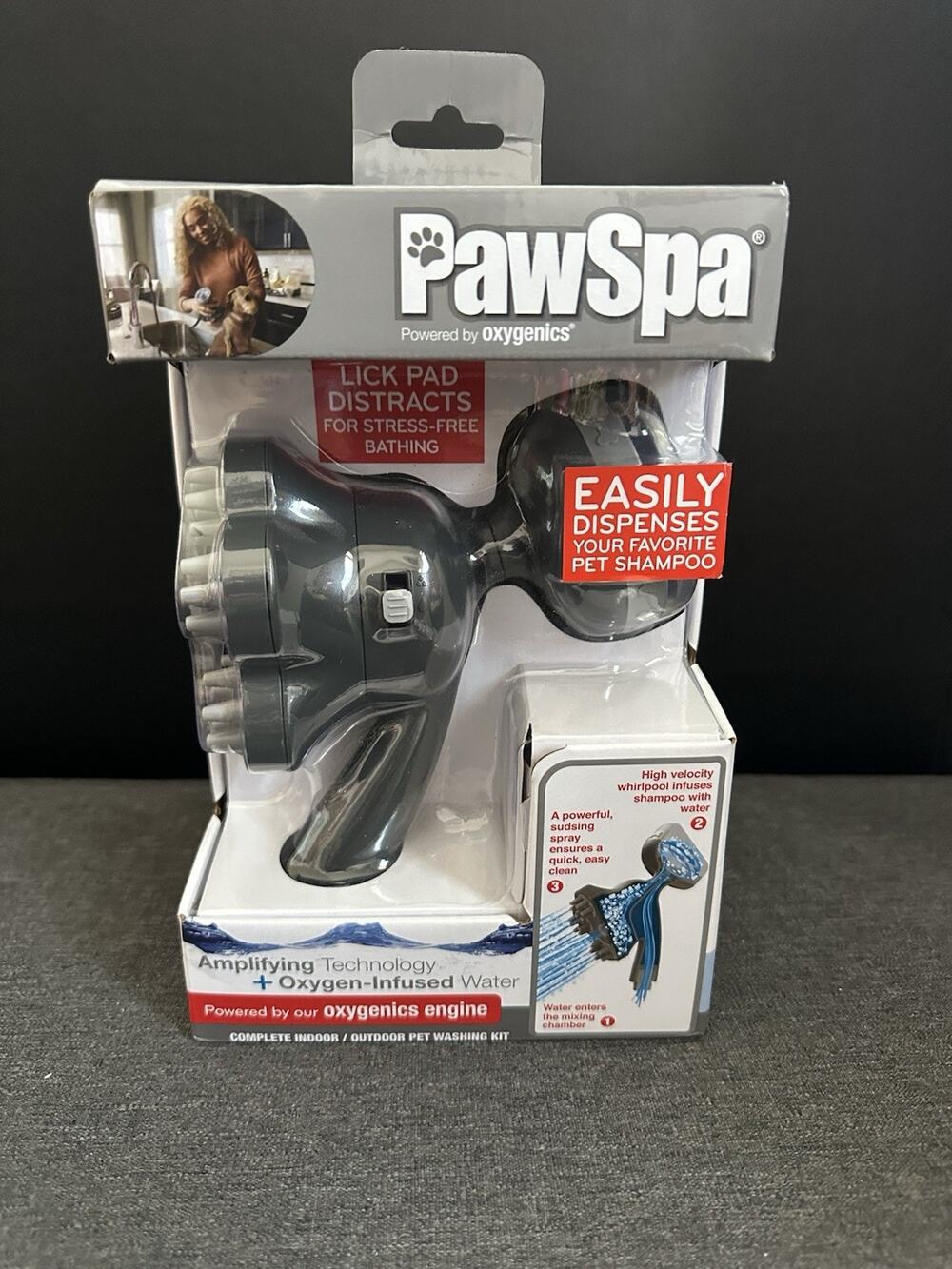 PawSpa ShampoochPro Oxygenics Pet Washer Dog Bath Sprayer Lick Pad New Open Box